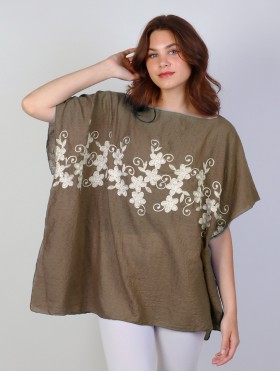 Stitched Flower Design Fashion Flowy Top